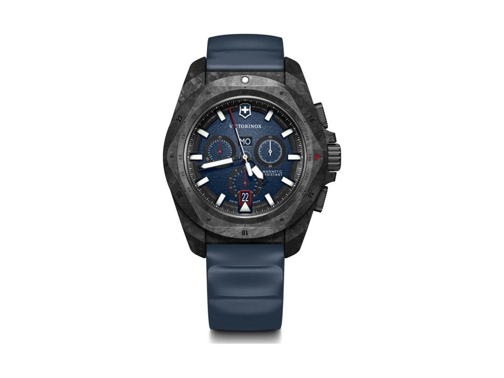Reloj de Cuarzo Victorinox I.N.O.X. Chrono Fibra de Carbono, Azul, V242082