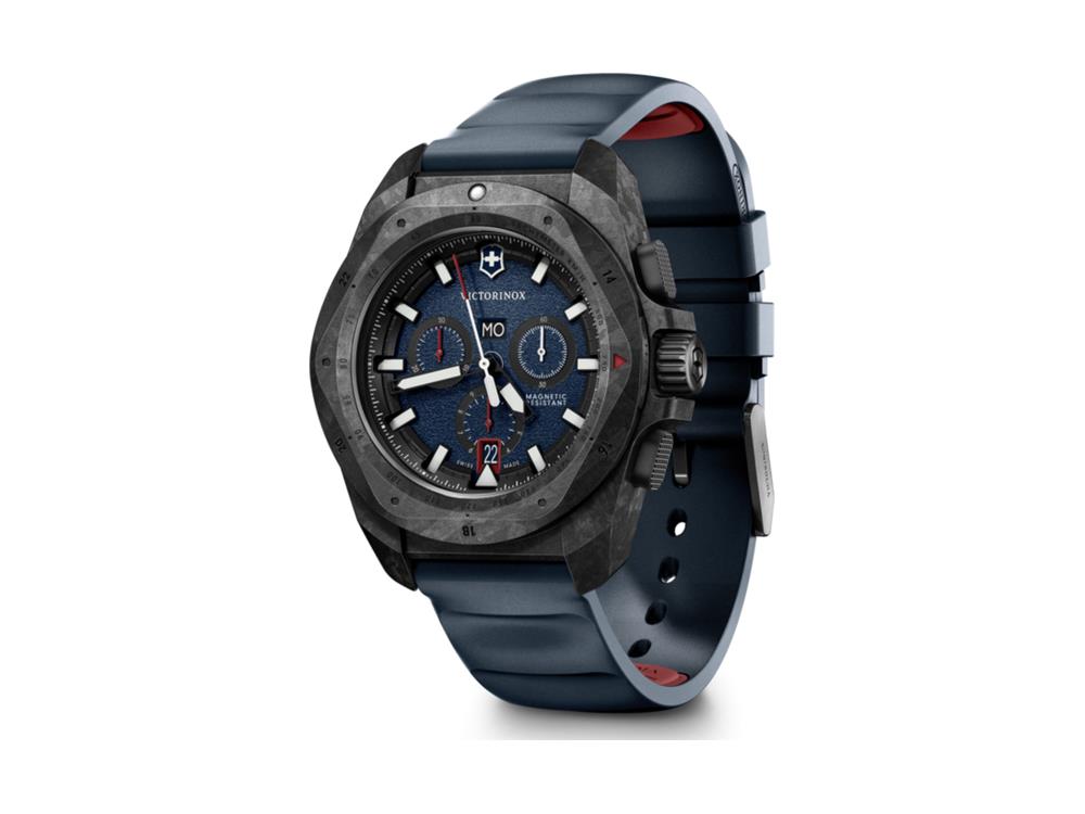 Reloj de Cuarzo Victorinox I.N.O.X. Chrono Fibra de Carbono, Azul, V242082