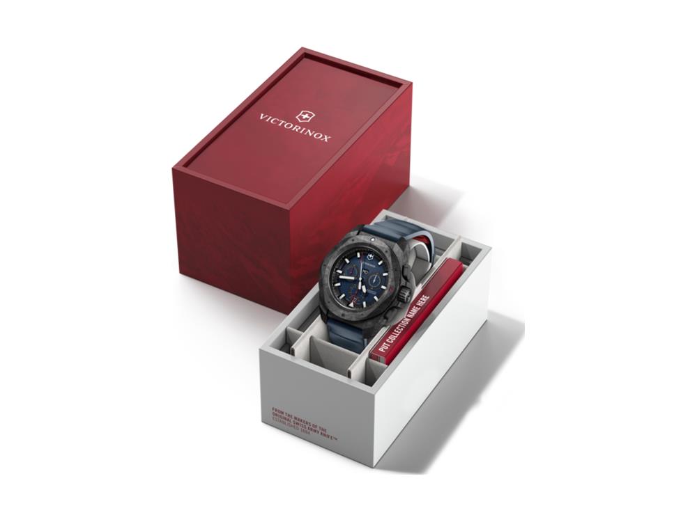 Reloj de Cuarzo Victorinox I.N.O.X. Chrono Fibra de Carbono, Azul, V242082