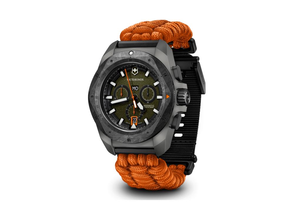 Reloj de Cuarzo Victorinox I.N.O.X. Chrono Titanio, Verde, 43 mm, V242083.1