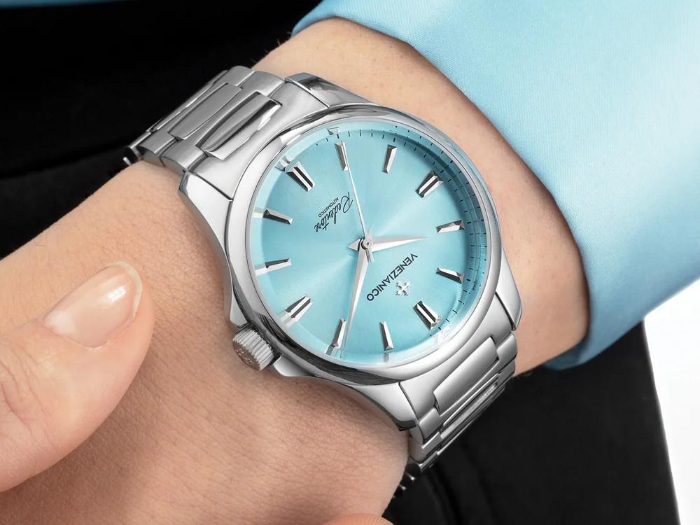 Reloj Automático Venezianico Redentore, 36 mm, Azul Celeste , 1121502C