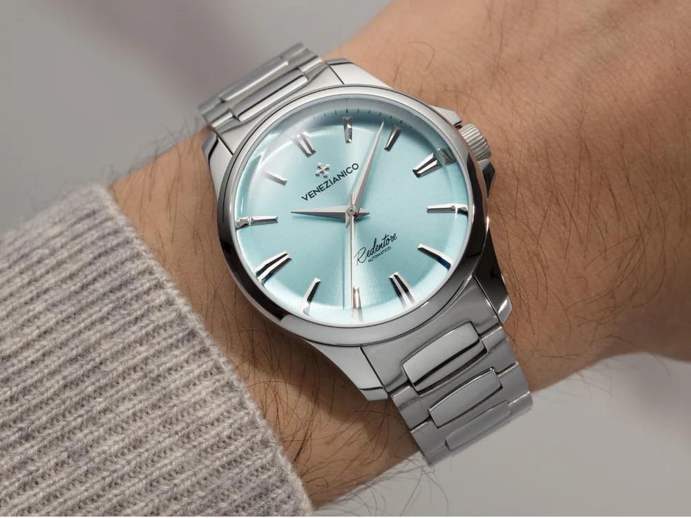 Reloj Automático Venezianico Redentore, 36 mm, Azul Celeste , 1121502C