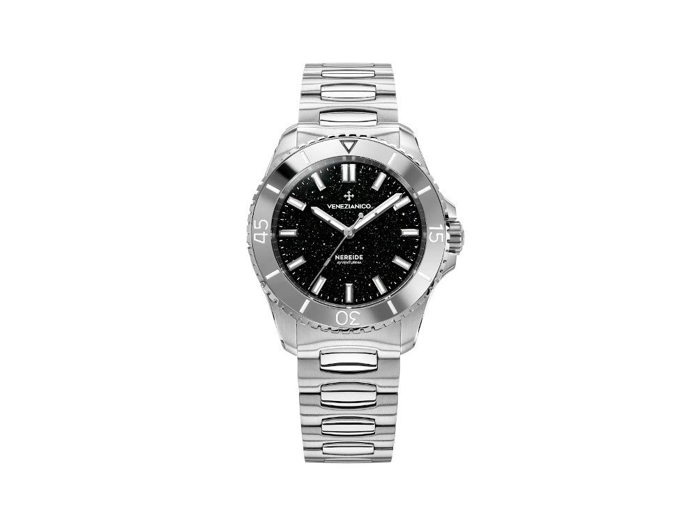 Reloj Automático Venezianico Nereide Avventurina Nera, 39 mm, Negro, 3121550C