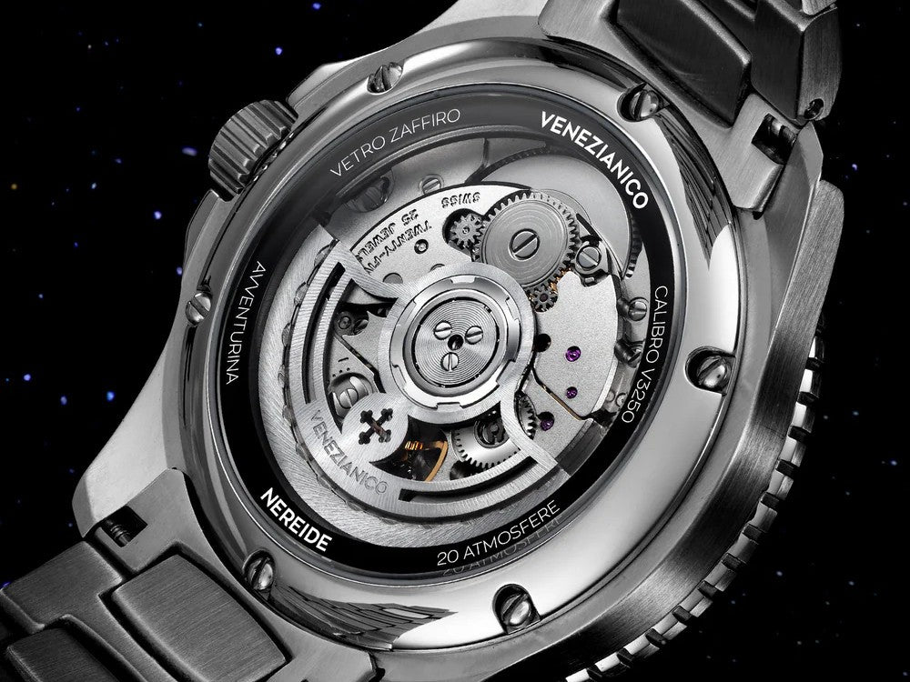 Reloj Automático Venezianico Nereide Avventurina Nera, 39 mm, Negro, 3121550C
