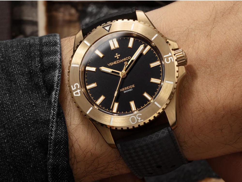 Reloj Automático Venezianico Nereide Bronzo 39 mm, Negro, 3121555