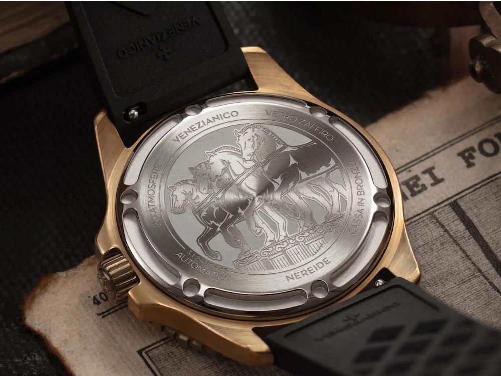 Reloj Automático Venezianico Nereide Bronzo 39 mm, Negro, 3121555