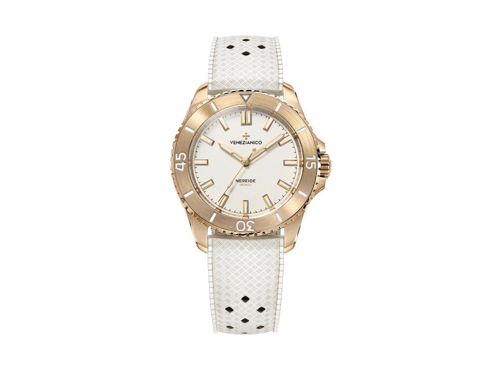 Reloj Automático Venezianico Nereide Bronzo 39 mm, Blanco, 3121556