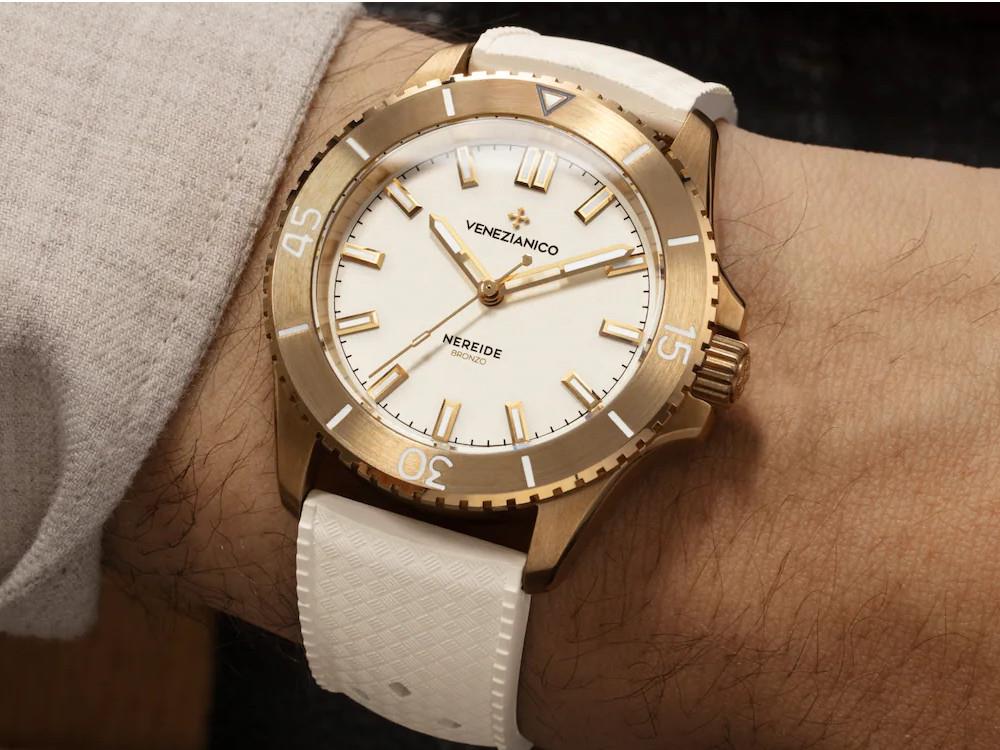 Reloj Automático Venezianico Nereide Bronzo 39 mm, Blanco, 3121556
