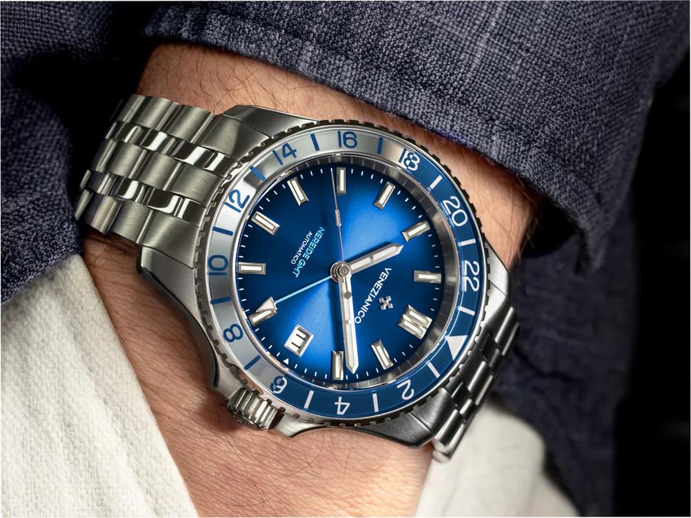 Reloj Automático Venezianico Nereide GMT, 39 mm, Azul, 3521511S