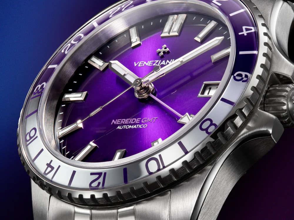 Reloj Automático Venezianico Nereide GMT, 39 mm, Violeta, 3521512S