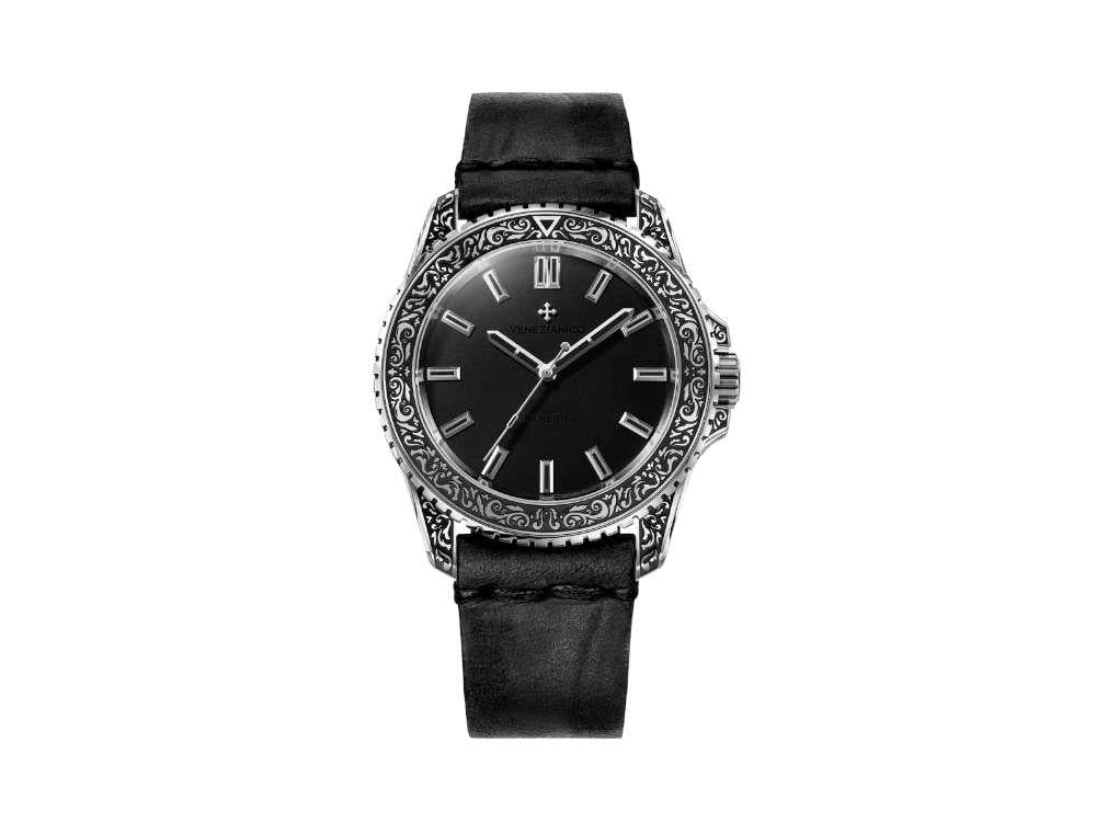 Reloj Automático Venezianico Nereide Acquaforte, 42 mm, Negro, 3921520