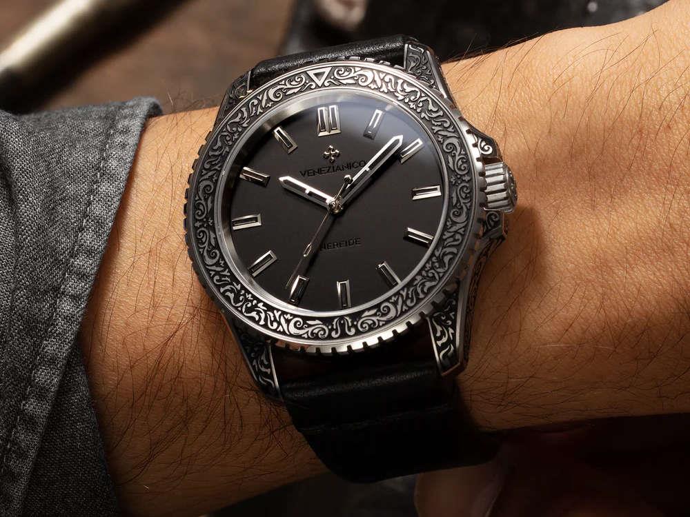 Reloj Automático Venezianico Nereide Acquaforte, 42 mm, Negro, 3921520