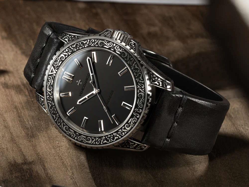 Reloj Automático Venezianico Nereide Acquaforte, 42 mm, Negro, 3921520