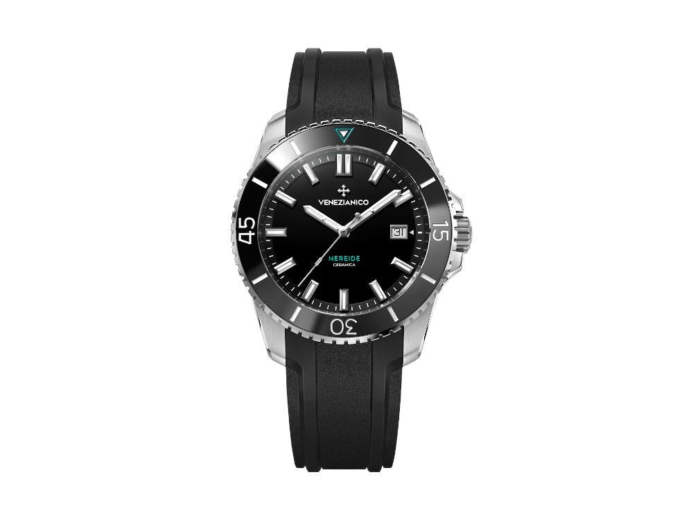 Reloj Automático Venezianico Nereide Ceramica, 42 mm, Negro, 4521530
