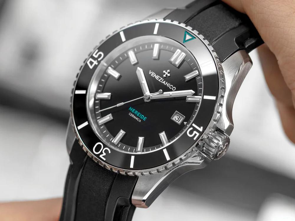 Reloj Automático Venezianico Nereide Ceramica, 42 mm, Negro, 4521530