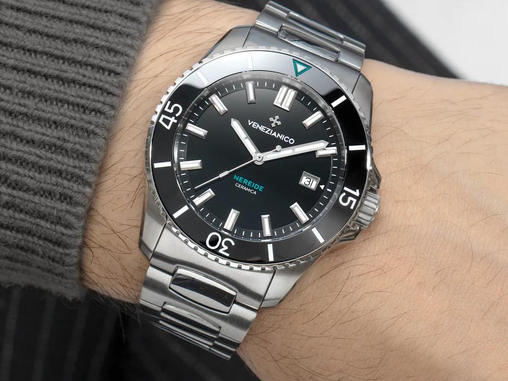 Reloj Automático Venezianico Nereide Ceramica, 42 mm, Negro, 4521530C