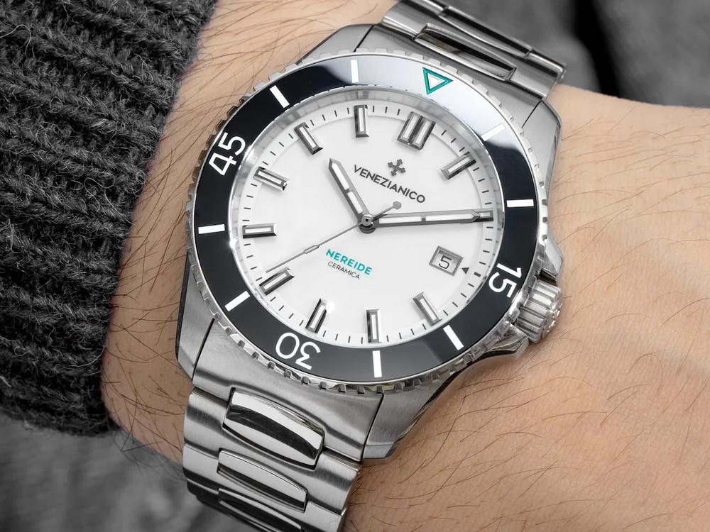 Reloj Automático Venezianico Nereide Ceramica, 42 mm, Blanco, 4521531C