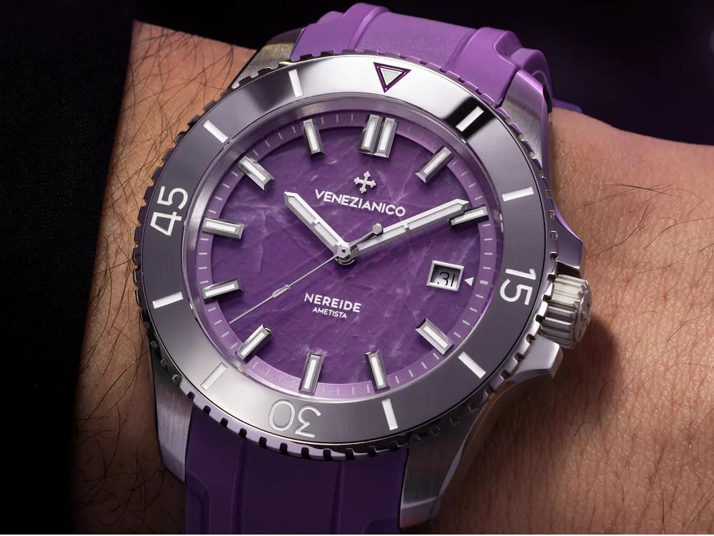 Reloj Automático Venezianico Nereide Ametista, 42 mm, Violeta, 4521545