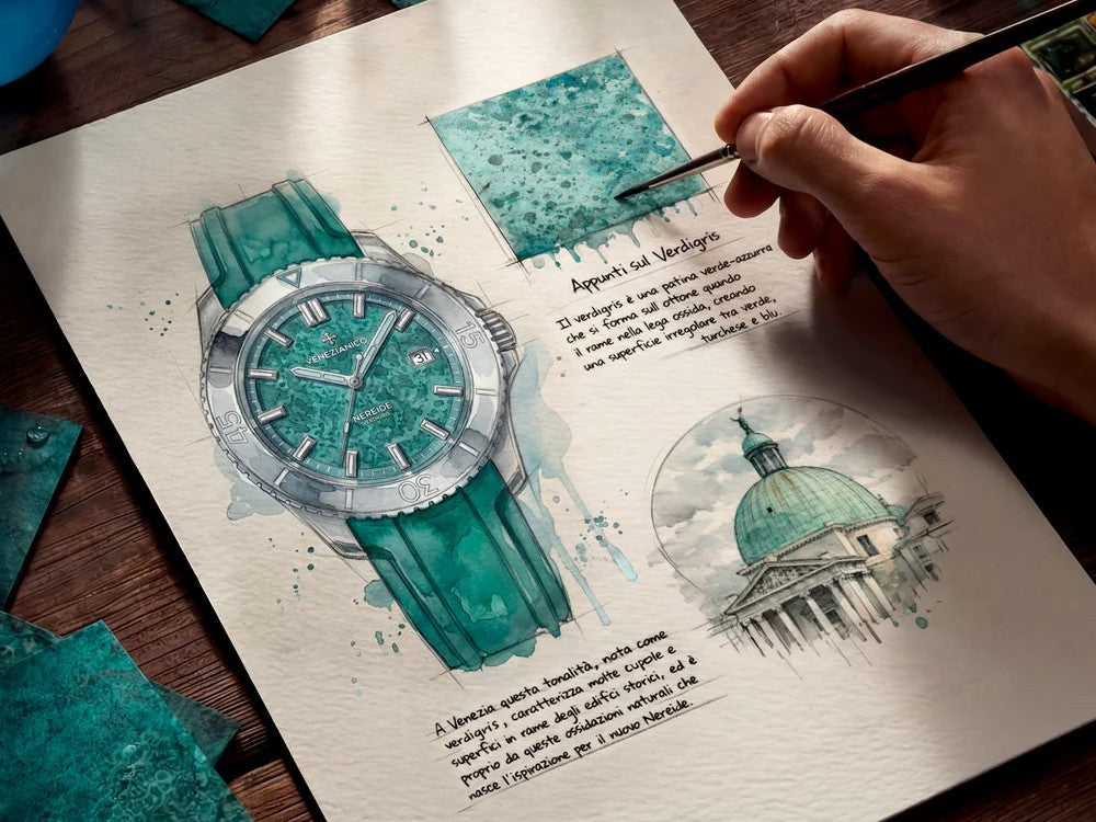 Reloj Automático Venezianico Nereide Verdigris, 42 mm, Turquesa, 4521549