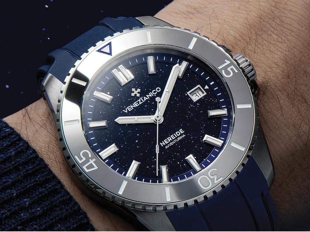 Reloj Automático Venezianico Nereide Avventurina, 42 mm, Azul, 4521550