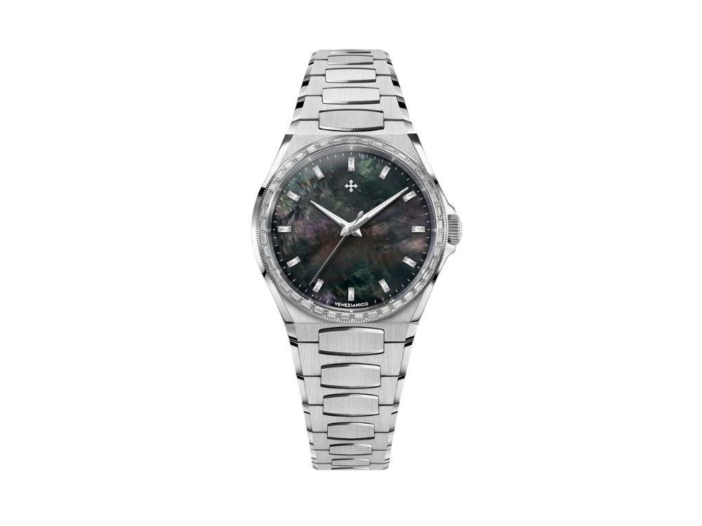 Reloj Automático Venezianico Arsenale Moissanite, 37 mm, Negro, 6121514C
