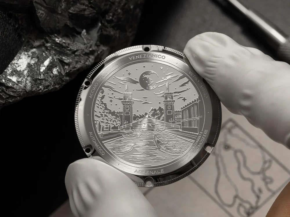 Reloj Automático Venezianico Arsenale Meteorite, 40 mm, Gris, 6221560C