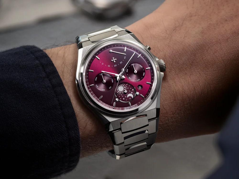 Reloj Automático Venezianico Arsenale  Calendario, 40 mm, Burdeos, 6221581C