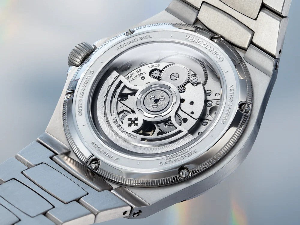 Reloj Automático Venezianico Arsenale Platino, 40 mm, Plata, 6221590C