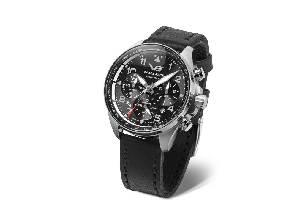 Reloj de Cuarzo Vostok Europe Space Race, Negro, 46.5 mm, Crono, 6S20-325A741