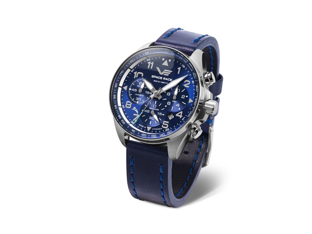 Reloj de Cuarzo Vostok Europe Space Race, Azul, 46.5 mm, Crono, 6S20-325A742