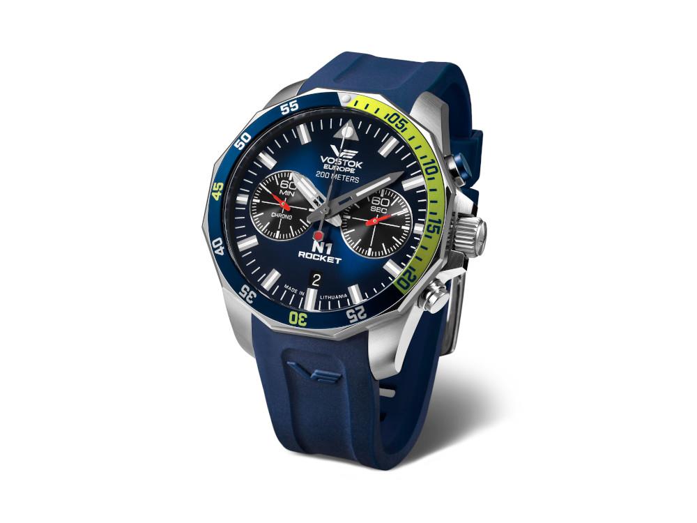 Reloj de Cuarzo Vostok Europe Rocket N-1, Azul, 46mm, Cronógrafo, 6S21-225A708-R