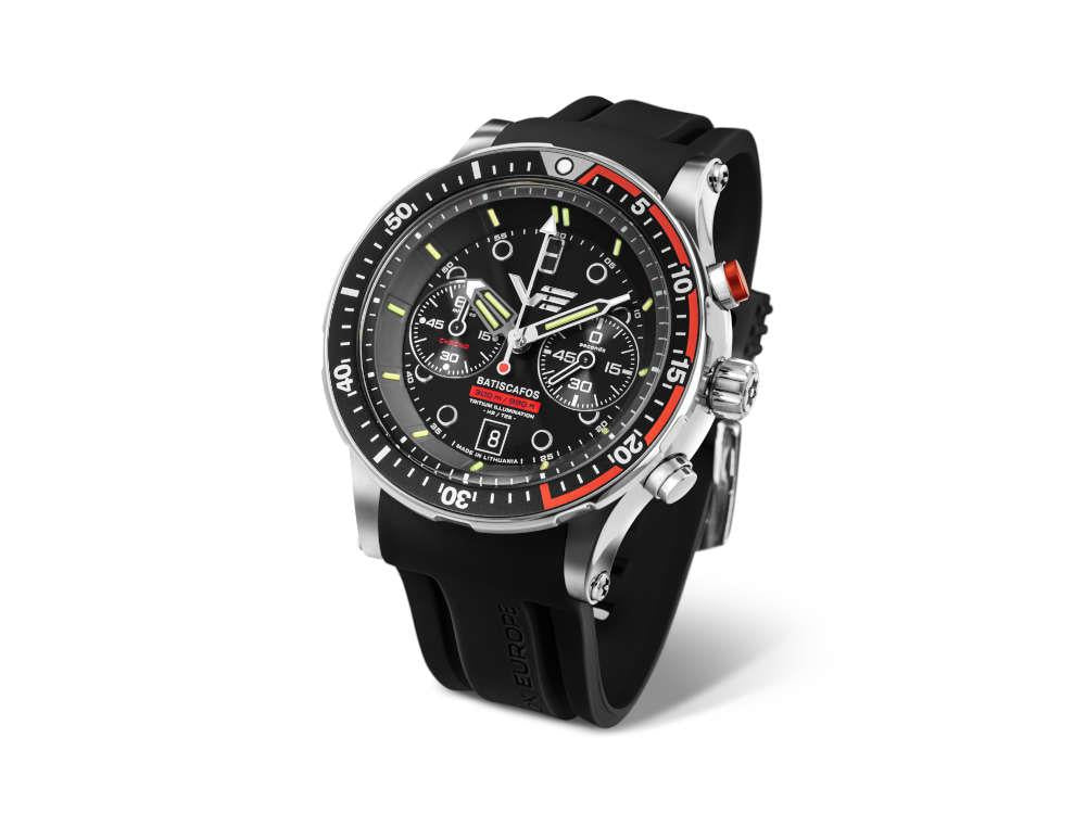 Reloj de Cuarzo Vostok Europe Batiscafos, Negro, 49.7 mm, 6S21-511A771-L-BK