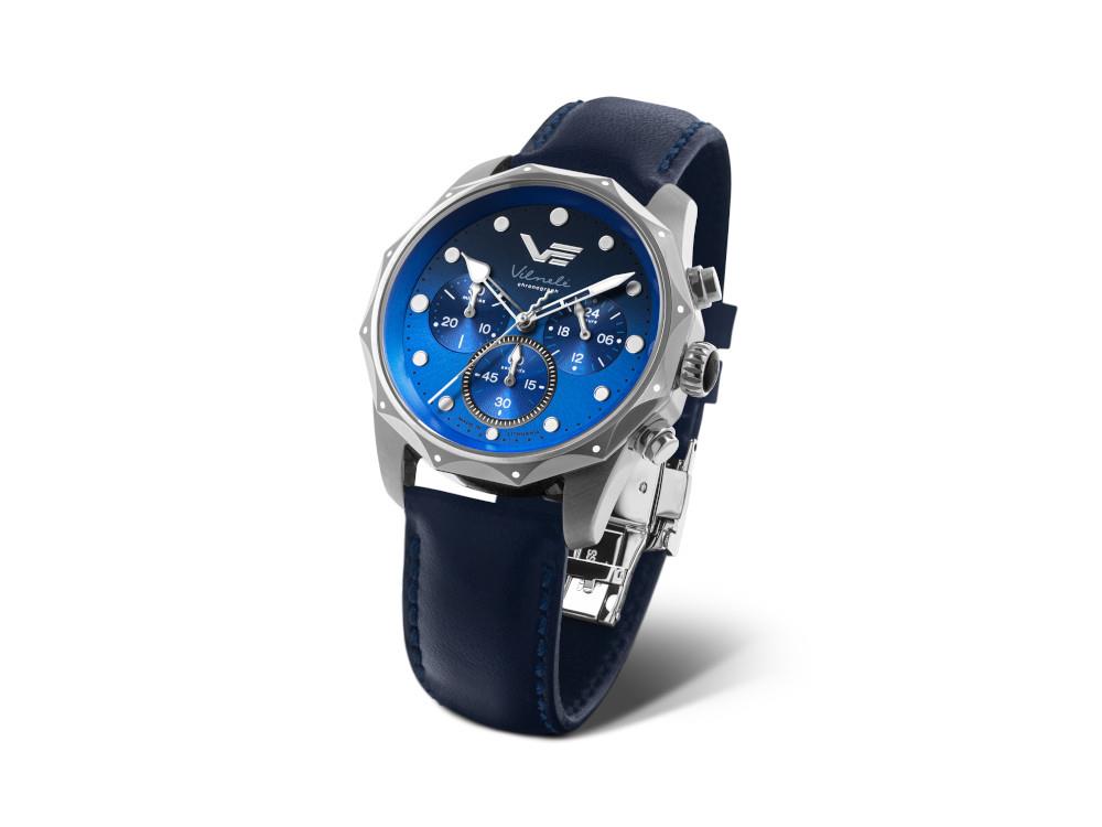 Reloj de Cuarzo Vostok Europe Vilnelė, Azul, 39 mm,Cronógrafo, JS20-125A750-L-BL