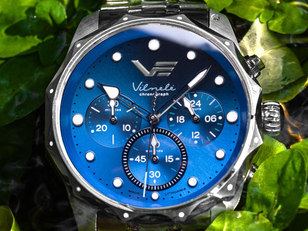 Reloj de Cuarzo Vostok Europe Vilnelė, Azul, 39 mm,Cronógrafo, JS20-125A750-L-BL