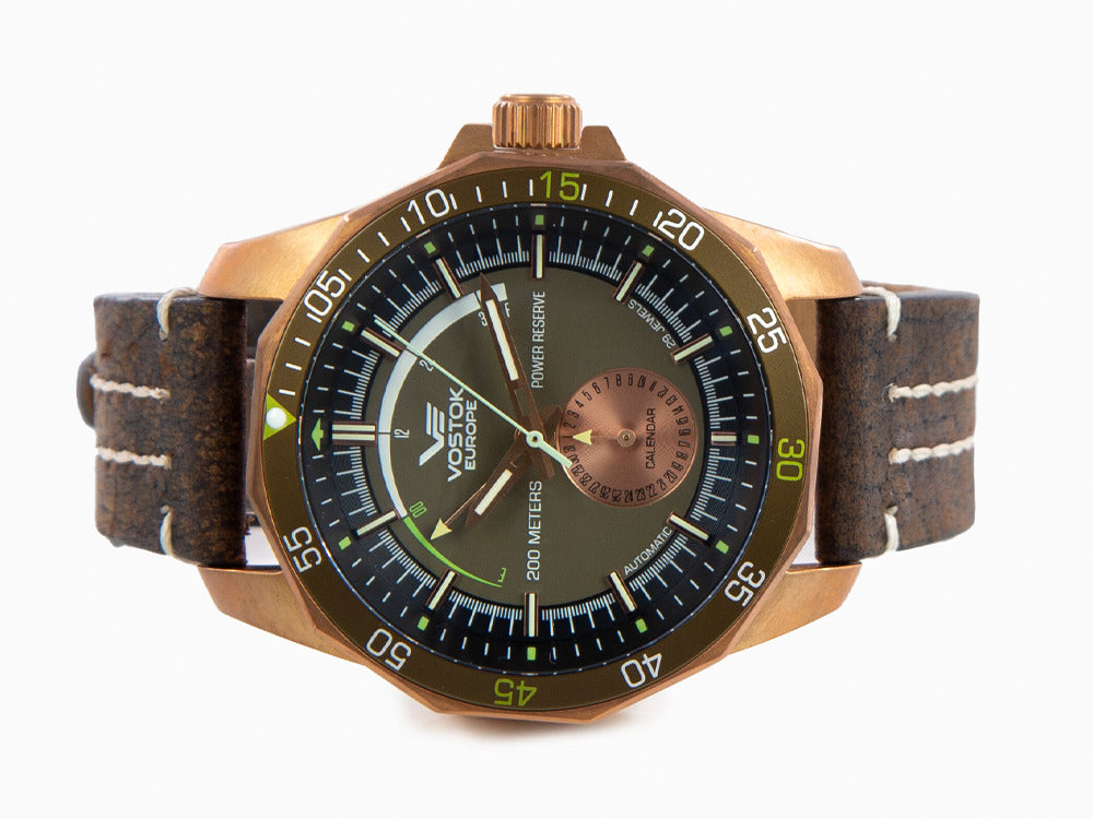 Reloj Automático Vostok Europe Rocket N-1, Bronce, Verde, 46mm, NE57-225O565