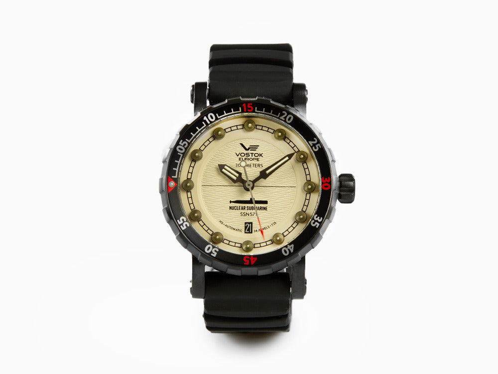 Reloj Automático Vostok Europe Nuclear Submarine, Gris, NH35A-571C607-L-BK