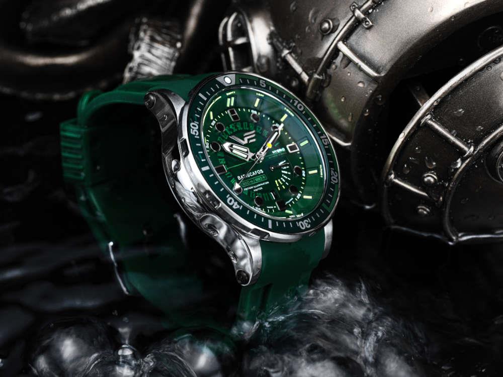 Reloj de Cuarzo Vostok Europe Batiscafos, Verde, 49.7 mm, PX84-511A770-L-BR
