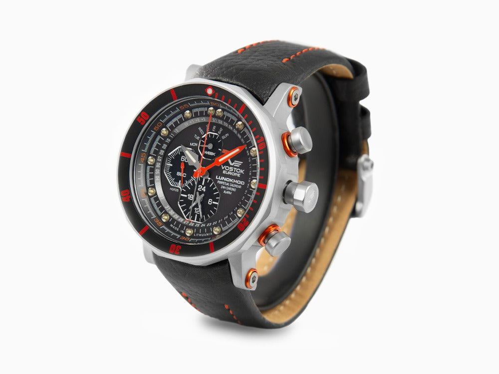 Reloj de Cuarzo Vostok Europe Lunokhod-2, 49 mm, Tritio, Crono, YM86-620A506