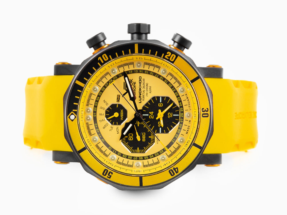 Reloj de Cuarzo Vostok Europe Lunokhod-2, Amarillo, 49 mm, Crono, YM86-620C504