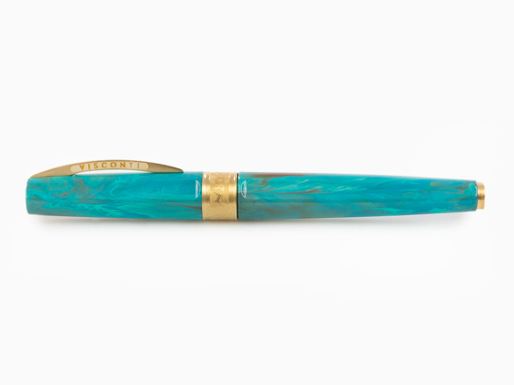 Roller Visconti Mirage Mythos Athena, Resina Acrílica, PVD Oro, Azul KP07-15-RB
