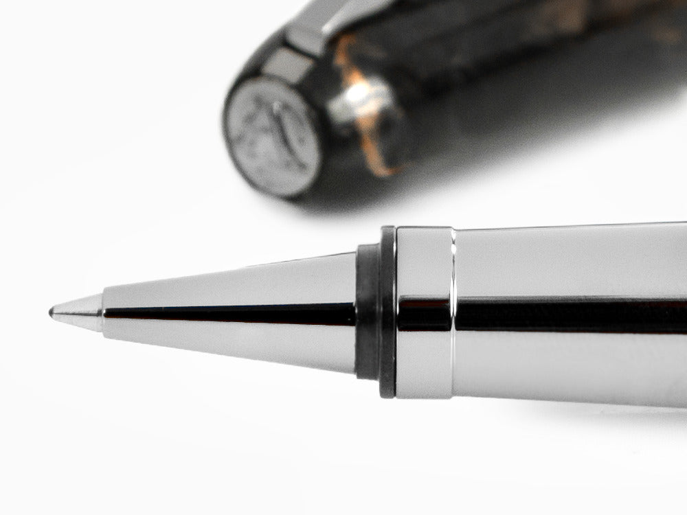 Roller Visconti Rembrandt-S Black, Resina, Adornos en rutenio, KP10-27-RB