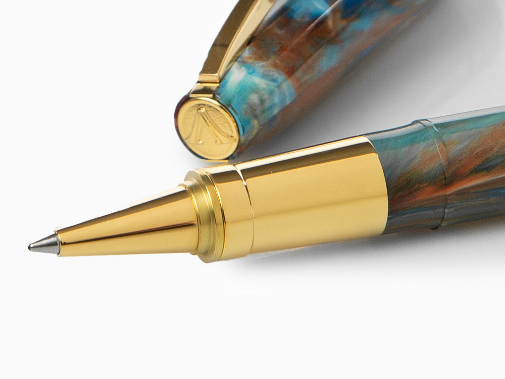 Set Roller Visconti Van Gogh Oiran, Resina Acrílica, PVD Oro, Violeta KP12-22-RB