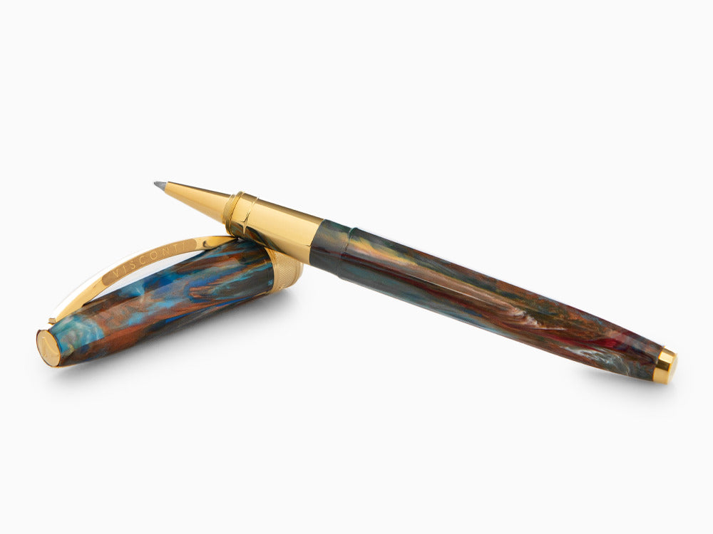 Set Roller Visconti Van Gogh Oiran, Resina Acrílica, PVD Oro, Violeta KP12-22-RB