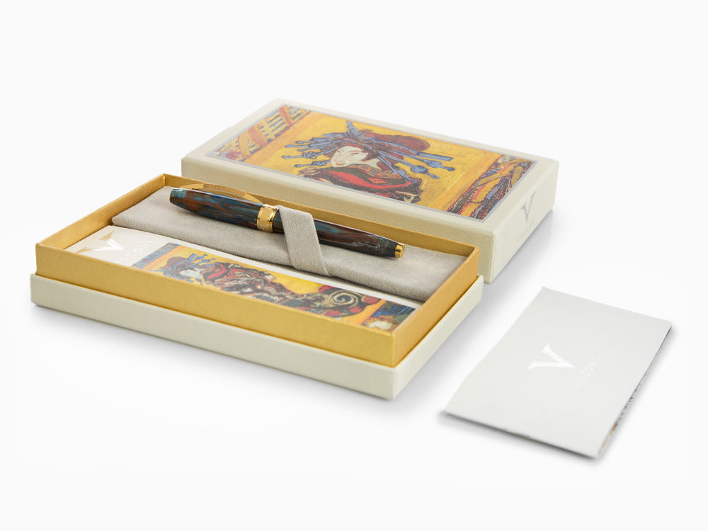 Set Roller Visconti Van Gogh Oiran, Resina Acrílica, PVD Oro, Violeta KP12-22-RB