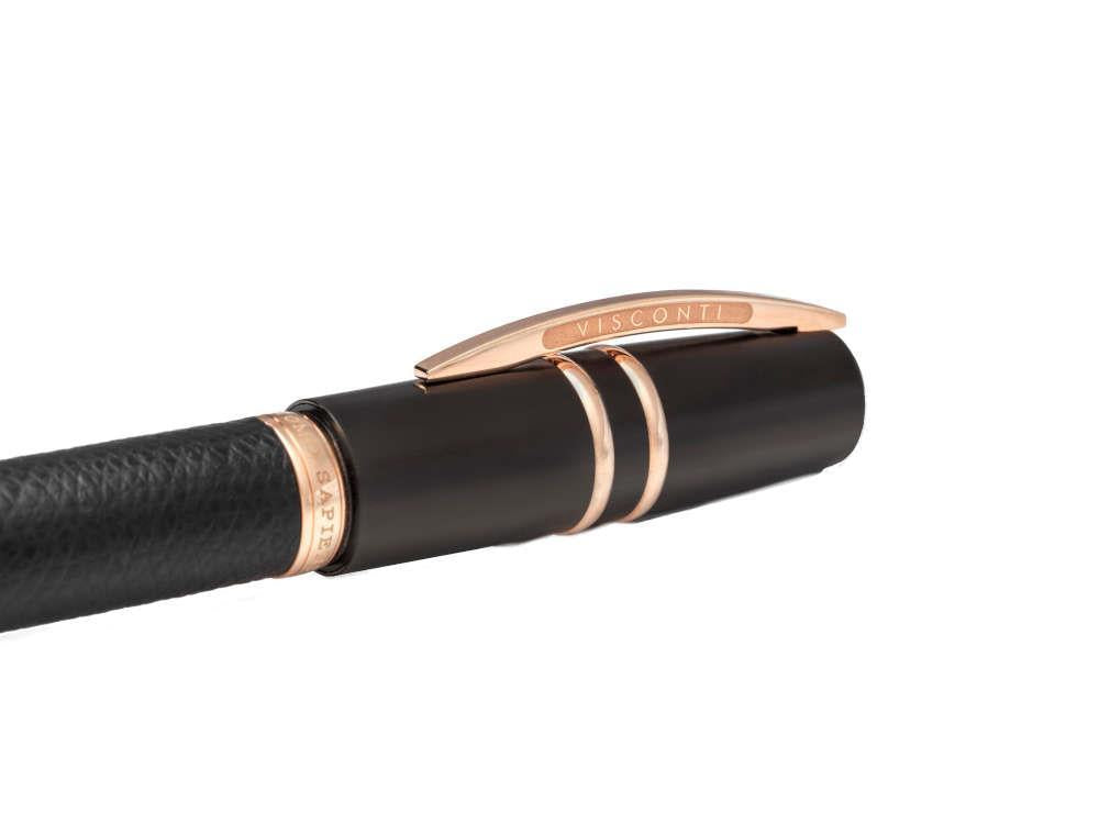 Roller Visconti Homo Sapiens Dual Touch Black, Cuero, PVD Oro rosa, KP15-23-RB