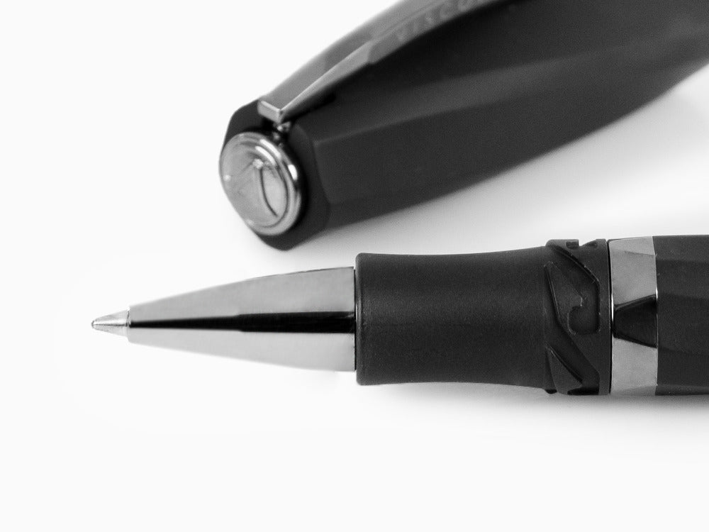 Roller Visconti Divina Matte, Resina, Negro, Adornos en rutenio, KP18-09-RB