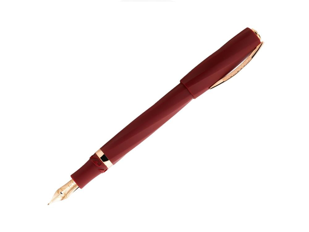 Pluma Estilográfica Visconti Divina Bordeaux Matte, Oro rosa, KP18-14-FP