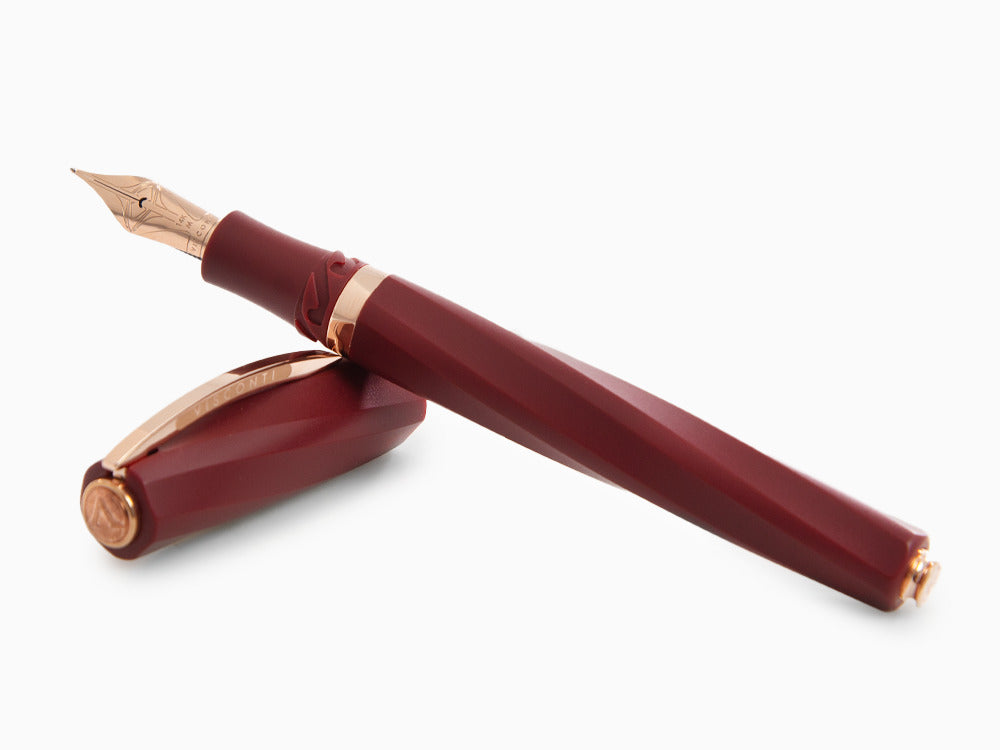 Pluma Estilográfica Visconti Divina Bordeaux Matte, Oro rosa, KP18-14-FP