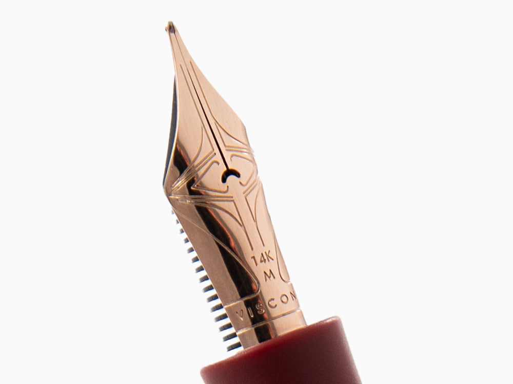 Pluma Estilográfica Visconti Divina Bordeaux Matte, Oro rosa, KP18-14-FP