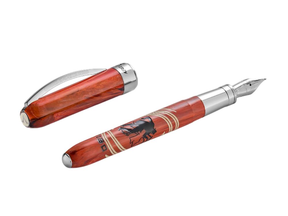 Estilográfica Vertigo Hitchcock, Acrílico, Naranja, Paladio, KP64-02-FP